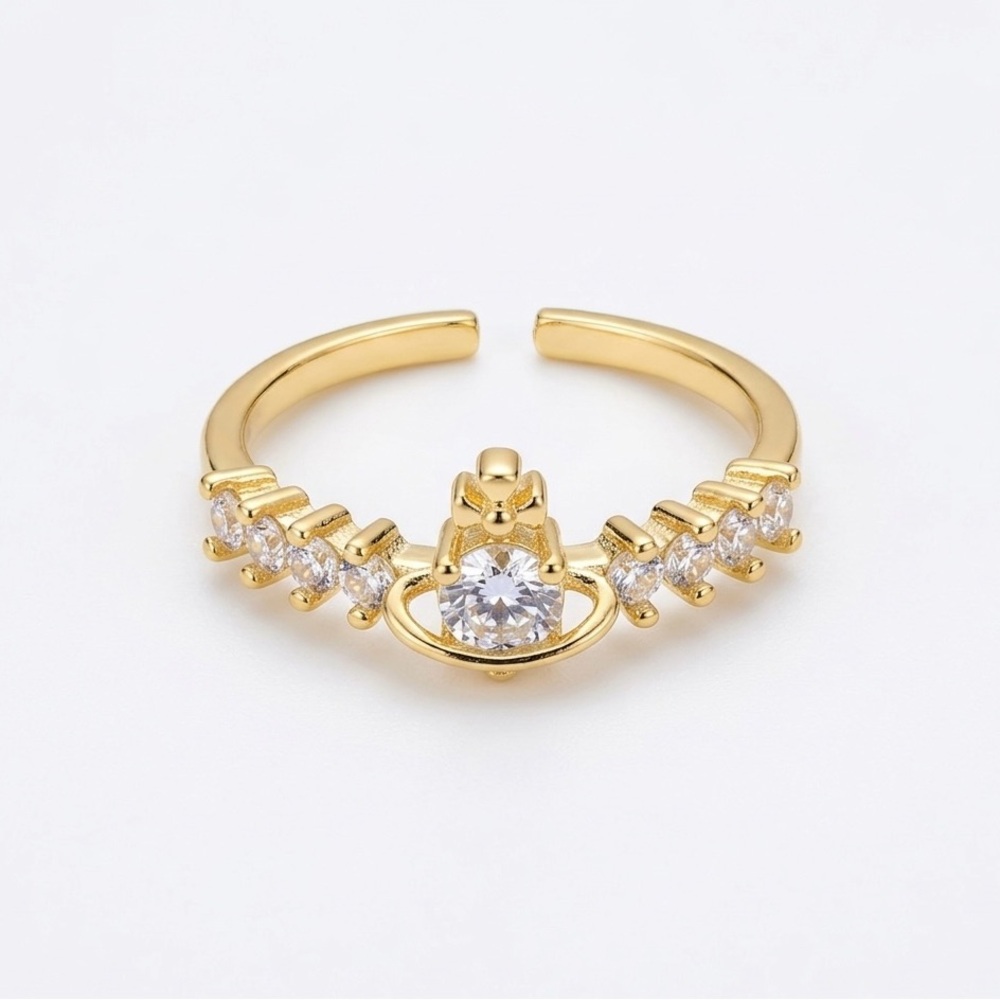 Vivienne Westwood Gold Crystal Adjustable Ring